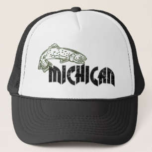 FISH MICHIGAN VINTAGE LOGO TRUCKERKAPPE