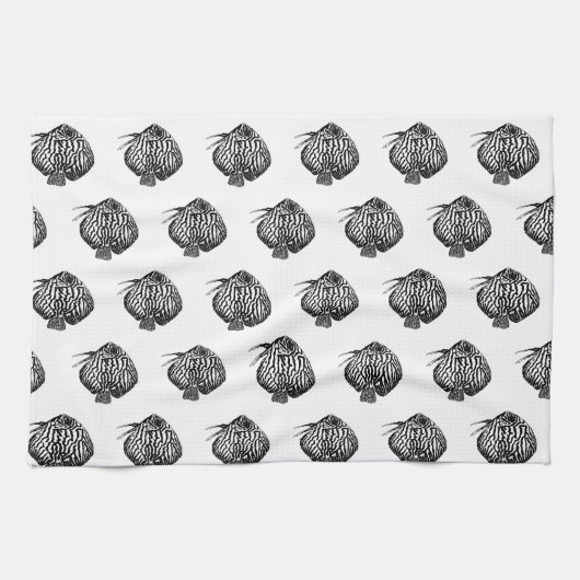 Fish Monochrome Tea Towel Geschirrtuch (Horizontal)