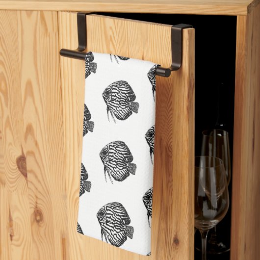 Fish Monochrome Tea Towel Geschirrtuch (Drittel gefaltet)