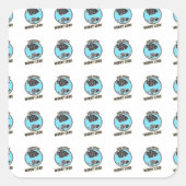 Fish More Worry Less Quadratischer Aufkleber (Vorderseite)