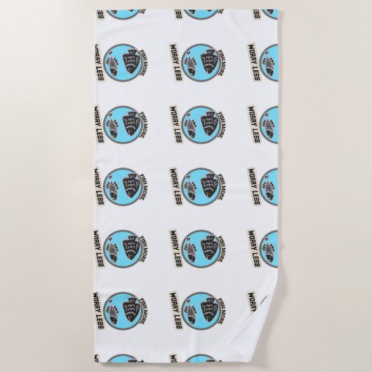 Fish More Worry Less Strandtuch (Vorderseite)