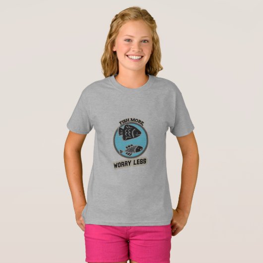 Fish More Worry Less T-Shirt (Vorne ganz)