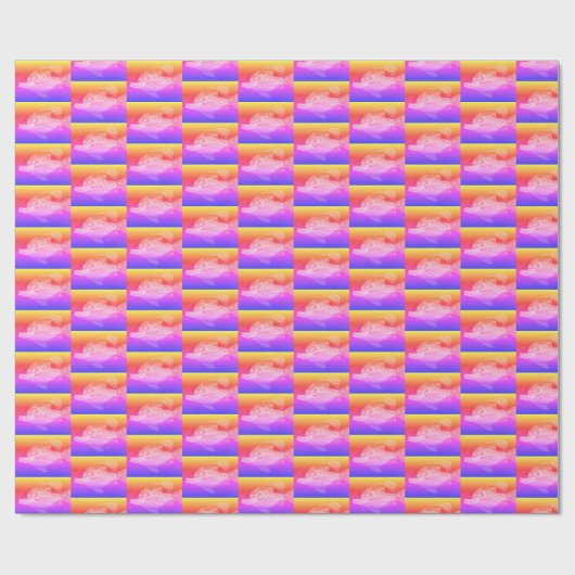 Fish Neon Wrapping Paper Geschenkpapier (Flach)
