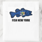 Fish New York Bass Rechteckiger Aufkleber (Tasche)