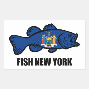 Fish New York Bass Rechteckiger Aufkleber