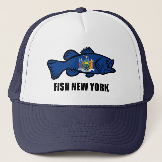 Fish New York Bass Truckerkappe (Vorderseite)