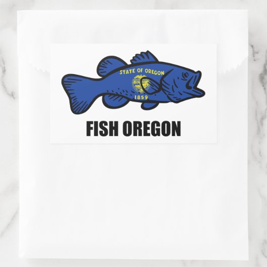 Fish Oregon Rechteckiger Aufkleber (Tasche)