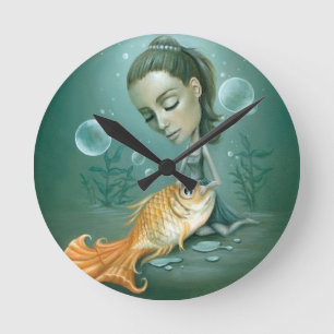 Fish Out Of Water Clock Runde Wanduhr