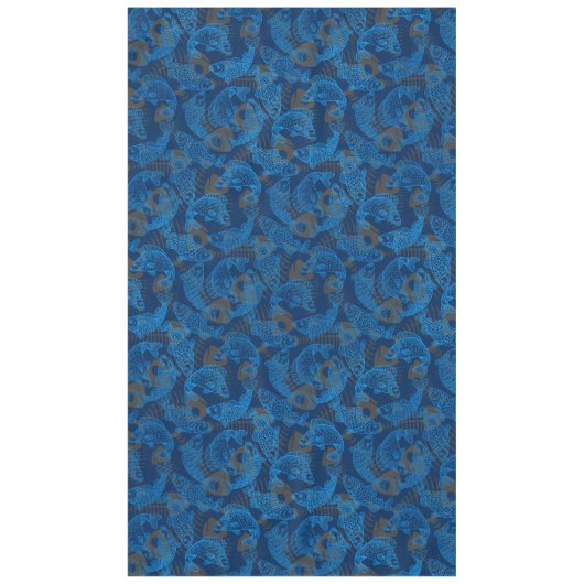 Fish Pattern 01 Versteckte Knochen.B DRed BG Tischdecke (Vorderseite)