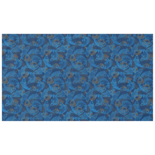 Fish Pattern 01 Versteckte Knochen.B DRed BG Tischdecke (Vorderseite (Horizontal))