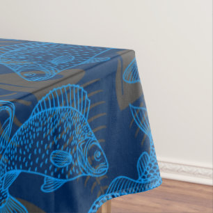 Fish Pattern 01 Versteckte Knochen.B DRed BG Tischdecke