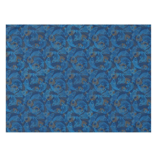 Fish Pattern 01 Versteckte Knochen.B DRed BG Tischdecke (Vorderseite (Horizontal))