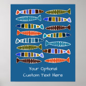 Fish Pattern benutzerdefinierte Text- und Farbpost Poster (Vorne)