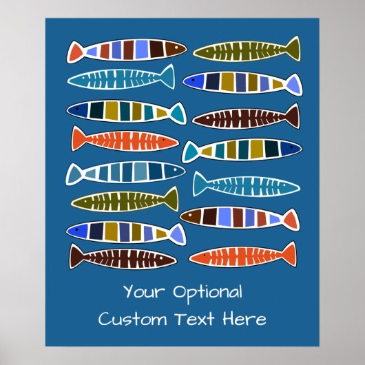 Fish Pattern benutzerdefinierte Text- und Farbpost Poster (Vorne)