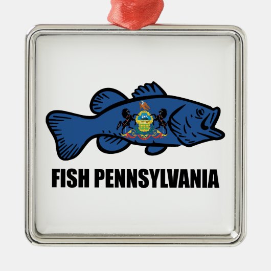 Fish Pennsylvania Bass Ornament Aus Metall (Vorne)