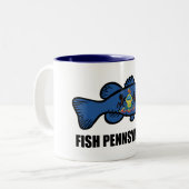 Fish Pennsylvania Bass Zweifarbige Tasse (Vorderseite Links)