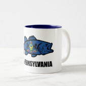 Fish Pennsylvania Bass Zweifarbige Tasse (VorderseiteRechts)