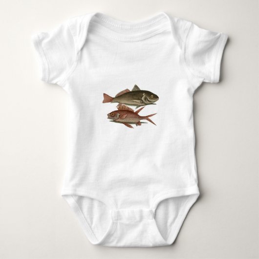 Fish Red Perch Fisherman Art Baby Strampler (Vorderseite)