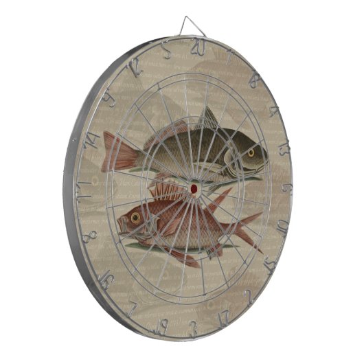 Fish Red Perch Fisherman Art Dartscheibe (Vorderseite Links)