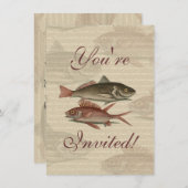Fish Red Perch Fisherman Art Einladung (Vorne/Hinten)