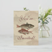 Fish Red Perch Fisherman Art Einladung (Stehend Vorderseite)