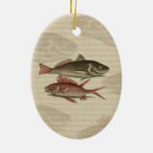 Fish Red Perch Fisherman Art Keramikornament (Hinten)