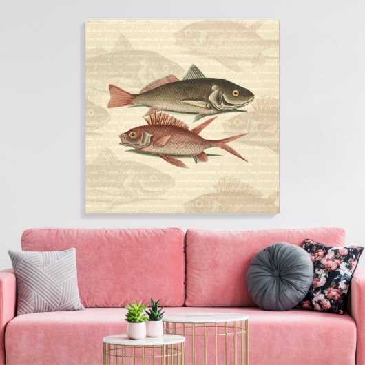 Fish Red Perch Fisherman Art Leinwanddruck (Insitu (Wohnzimmer))