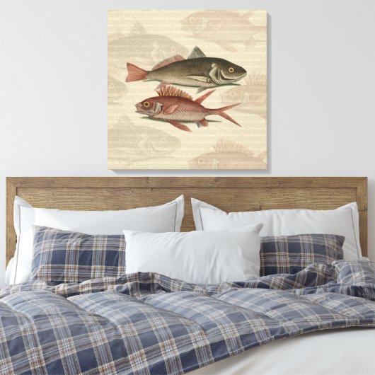 Fish Red Perch Fisherman Art Leinwanddruck (Insitu (Schlafzimmer))