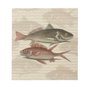 Fish Red Perch Fisherman Art Notizblock