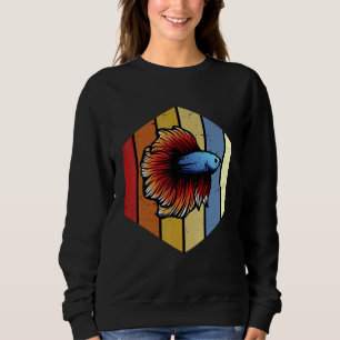 Fish Retro Vintag farbenfrohe Oldschool Angler Ang Sweatshirt