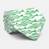Fish School - Grass Green Krawatte (Gerollt)