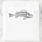 Fish Skeletts Logo Rechteckiger Aufkleber (Tasche)