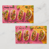 Fish tacos on a colorful background visitenkarte (Vorne/Hinten)