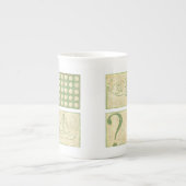 Fish Tale Woodblock Zeichnungen von Chariklia Zarr Porzellantasse (Vorderseite)