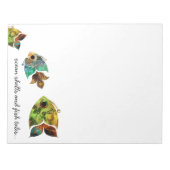 Fish Tales Collage Fish blue green Notepad Notizblock (Vorderseite)