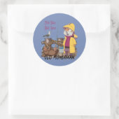 Fish Tales Told Here - Old Fisherman Runder Aufkleber (Tasche)