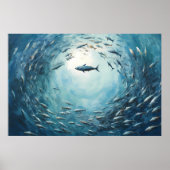Fish Tornado Ölgemälde Digital Print Poster (Vorne)