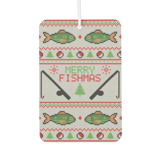 Fish Ugly Christmas Sweater Autolufterfrischer (Vorderseite)