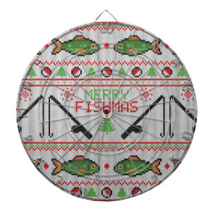 Fish Ugly Christmas Sweater Dartscheibe
