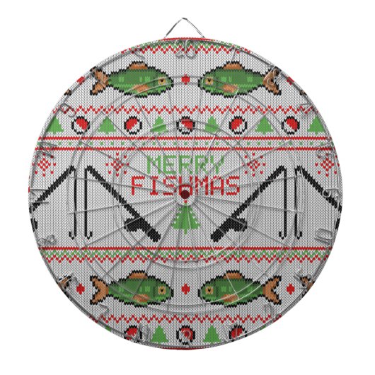 Fish Ugly Christmas Sweater Dartscheibe (vorne)