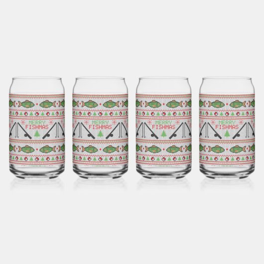 Fish Ugly Christmas Sweater Dosenglas (Vorderseite)