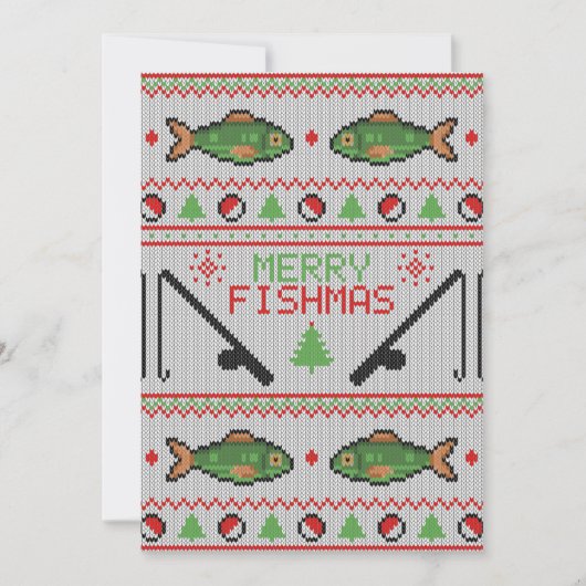 Fish Ugly Christmas Sweater Einladung (Vorderseite)