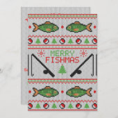 Fish Ugly Christmas Sweater Einladung (Vorne/Hinten)