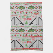 Fish Ugly Christmas Sweater Geschirrtuch (Vertikal)