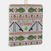 Fish Ugly Christmas Sweater Keramikornament (Rechts)
