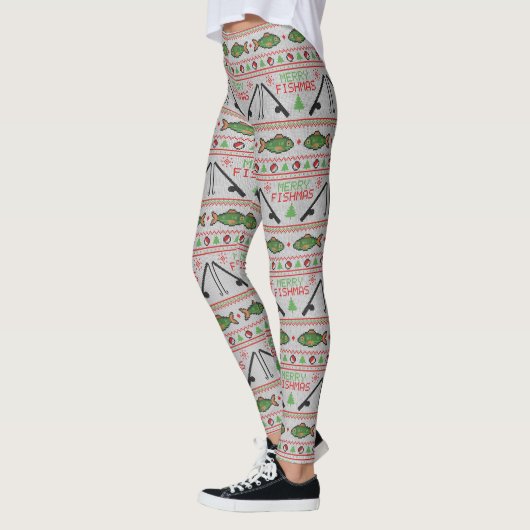 Fish Ugly Christmas Sweater Leggings (Links)