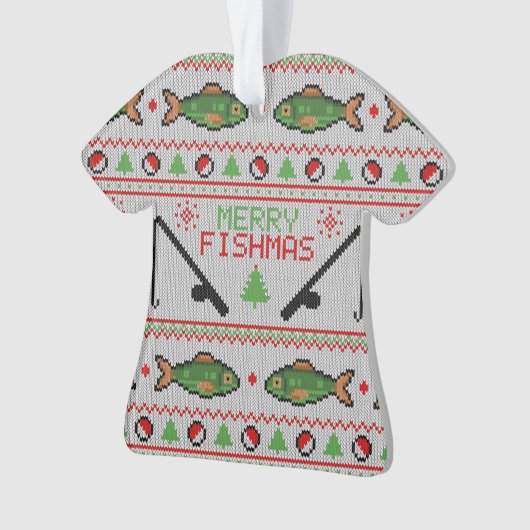 Fish Ugly Christmas Sweater Ornament (Vorderseite)