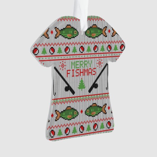 Fish Ugly Christmas Sweater Ornament (Vorderseite)