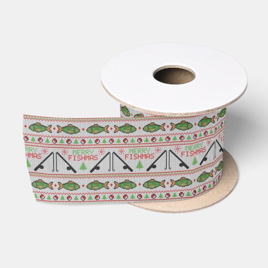 Fish Ugly Christmas Sweater Satinband (Spule)