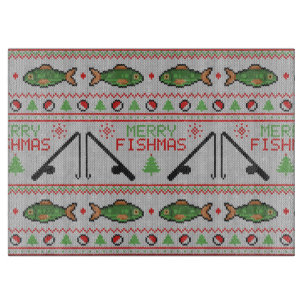 Fish Ugly Christmas Sweater Schneidebrett